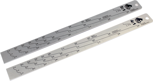 РМ / Линейка мерная алюминиевая 340х30х2мм для ЛКМ 4:1, 5:1,   РМ-78521